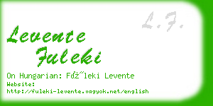 levente fuleki business card
