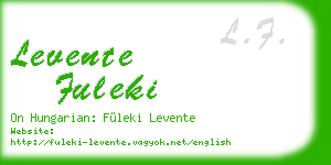 levente fuleki business card